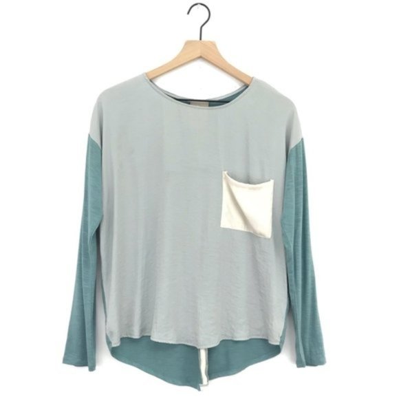 Anthropologie Tops - Anthropologie Dolan Colorblock Pocket Top Blue SP